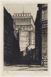 SAMUEL CHAMBERLAIN Two etchings of New York.